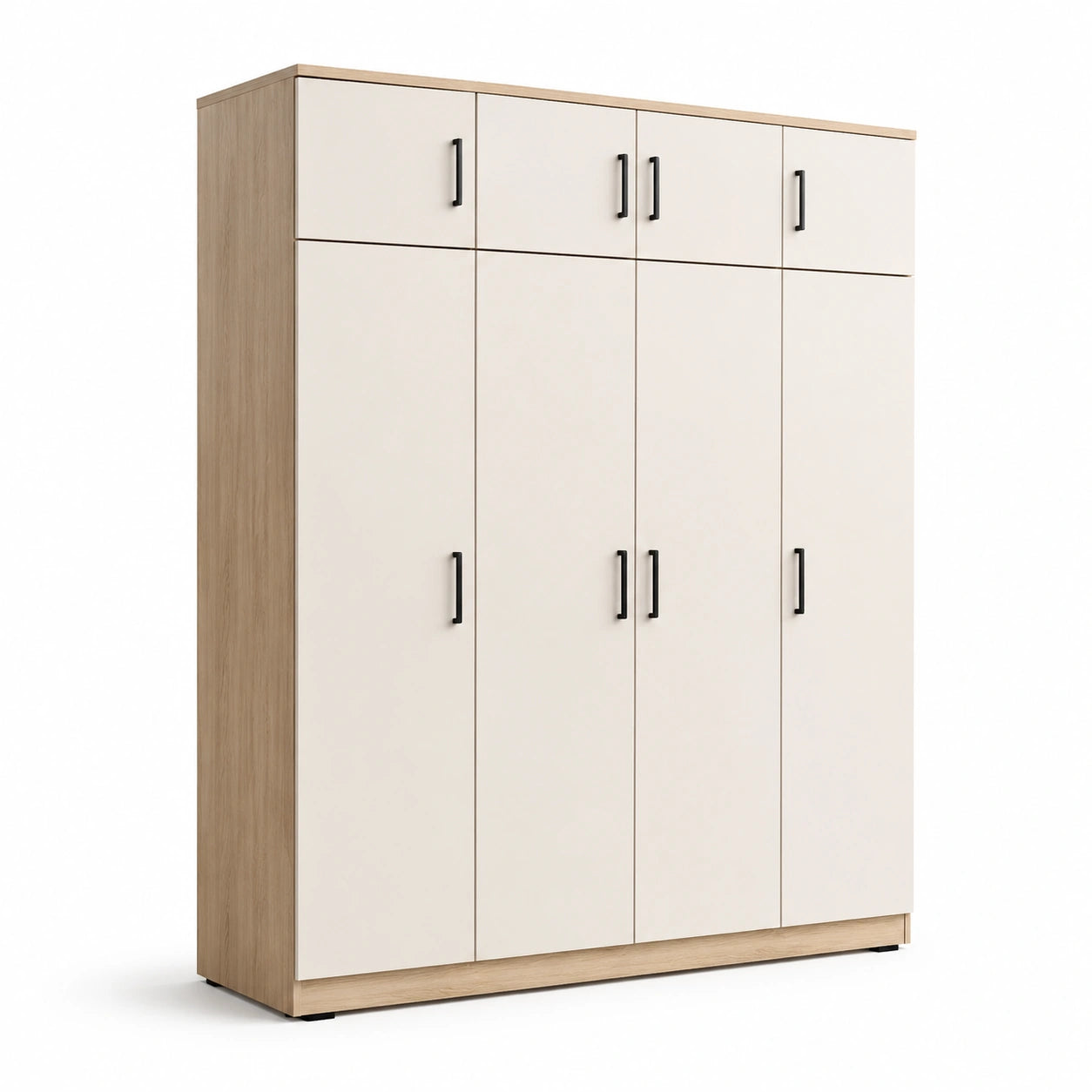 Armoire à 6 portes en bois et MDF laqué blanc