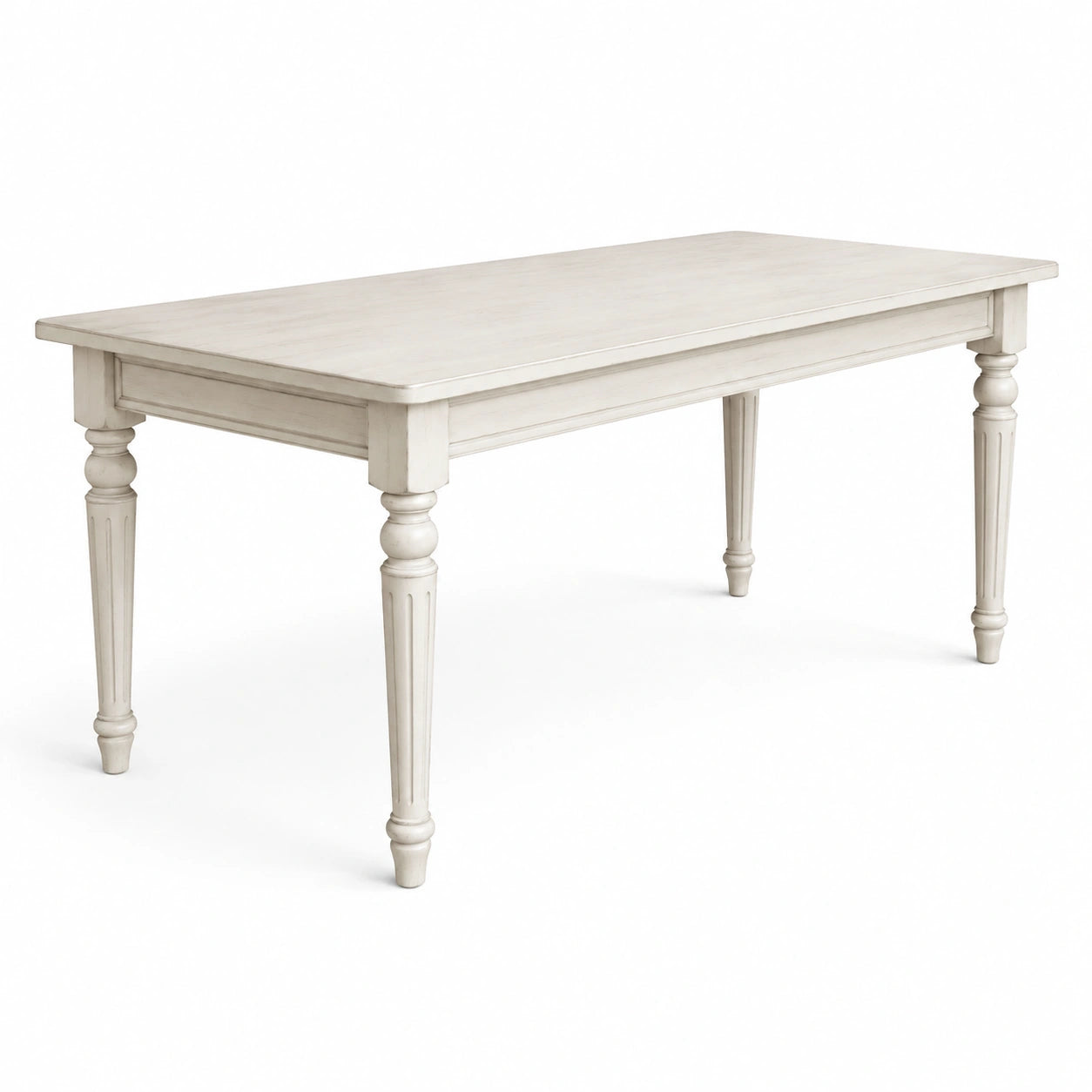 Table à manger en bois blanc antique 200x100x75 cm