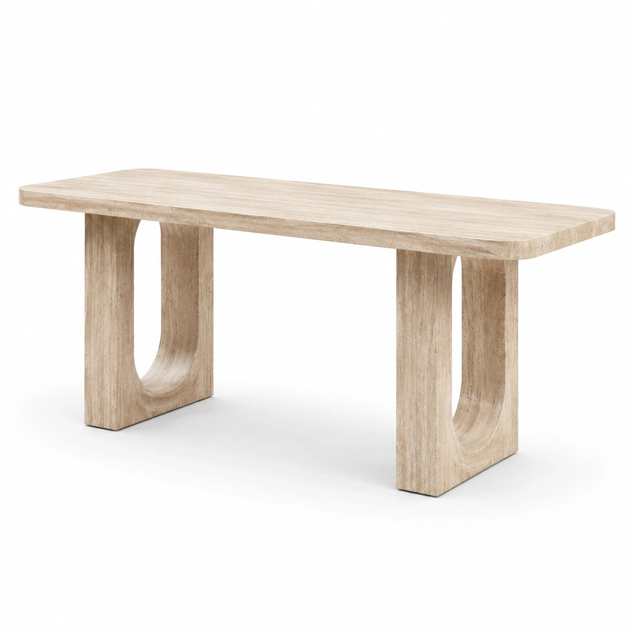 Table en travertin beige 200x90x75 cm