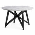 Table ronde en marbre avec pieds en métal noir 120 cm