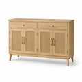 Buffet en bois avec 4 portes et 2 tiroirs en chêne clair