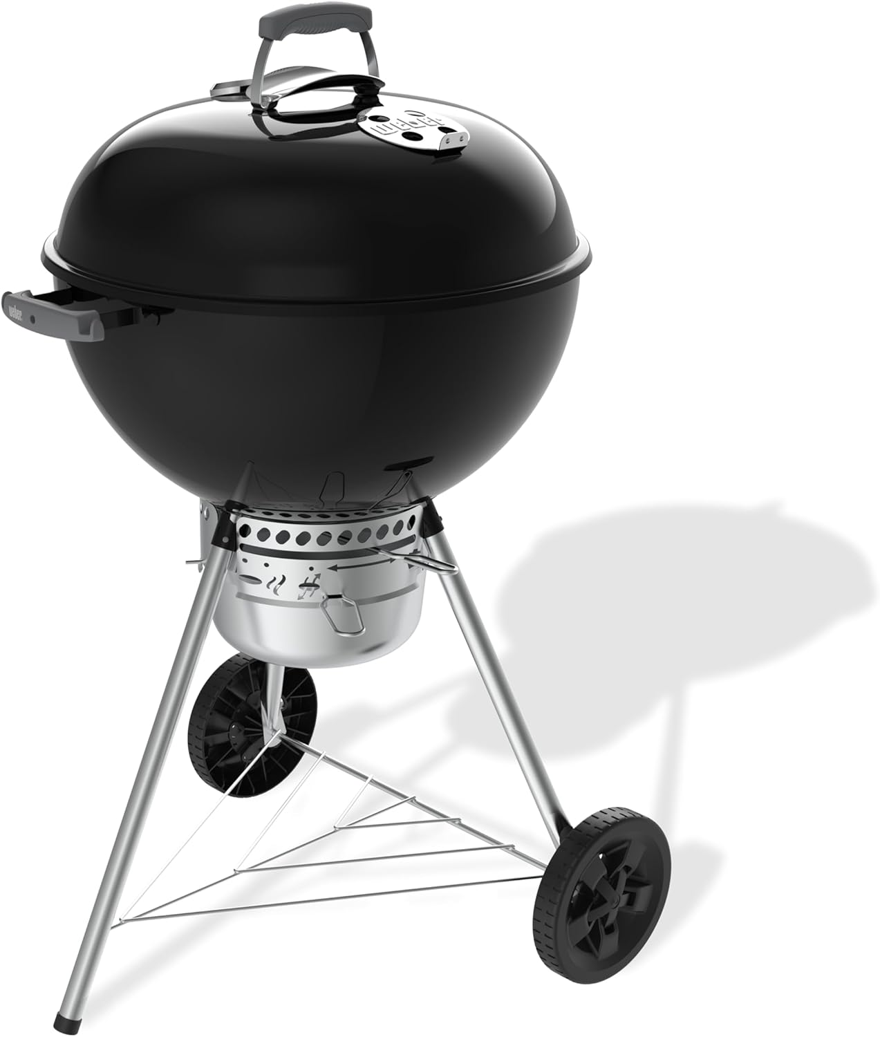Weber, Barbecue à charbon, Original Kettle barbecue à charbon 57 cm, support, roues, Noir/Argent