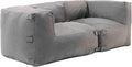 Oviala, Ensemble salle à manger, Salon de Jardin modulable avec 2 fauteuils d'angle Gris, Mixi, Gris