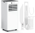 DR.PREPARE 1-24H Climatiseur Mobile Silencieux 9000 BTU 2, 1Kw, Climatiseur Portable 4 en 1, Télécommande, Blanc, Ventilateur et Modes Sommeil