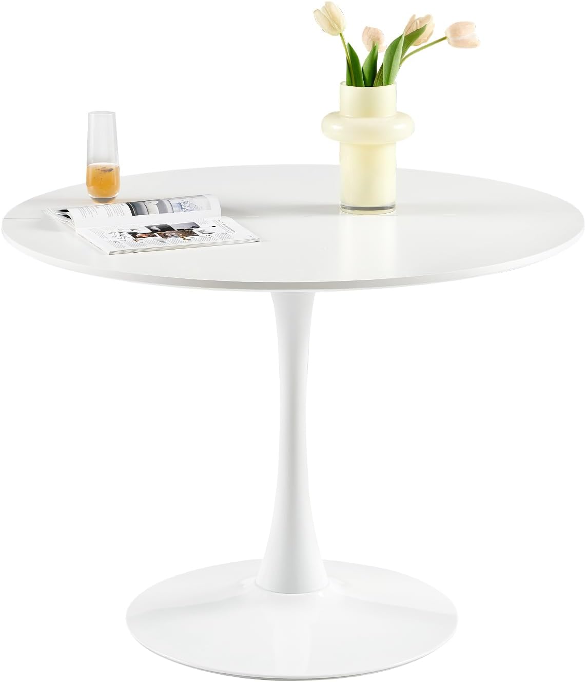 Table à Manger Ronde Moderne, 100 cm, pour 4 Personnes – buybyroom, Bureau, Table de Bar, adaptée pour la Cuisine, la Salle à Manger