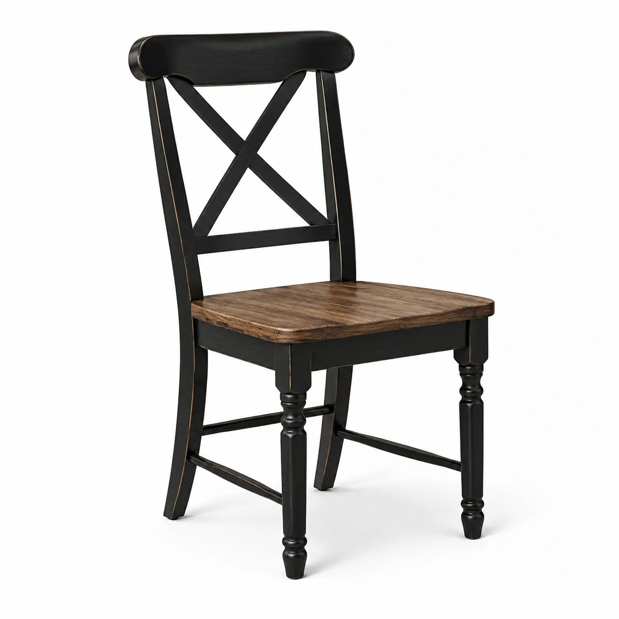 Chaise en bois noir et chêne