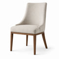 Chaise de salle à manger en tissu beige avec structure en bois