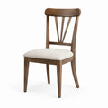 Chaise en bois avec siège en tissu beige