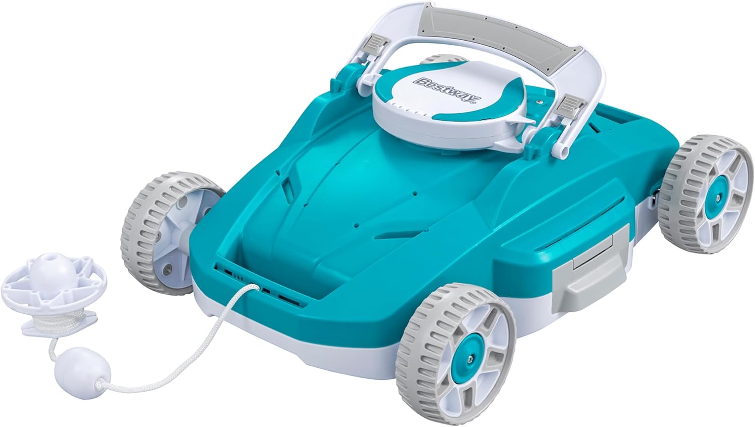 Robot de piscine, piscines Rondes jusqu'à 7, 32m – Bestway, Turquoise/Gris/Blanc, piscines rectangulaires jusqu'à 9, 56 m et ovales jusqu'à 7, 92m