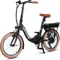 Vélo électriques, 20 Pouces Vélo Électrique Pliable – SPATIAL, Noir/Marron, 7 Vitesses