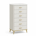 Commode en bois avec dessus en marbre et pieds en métal