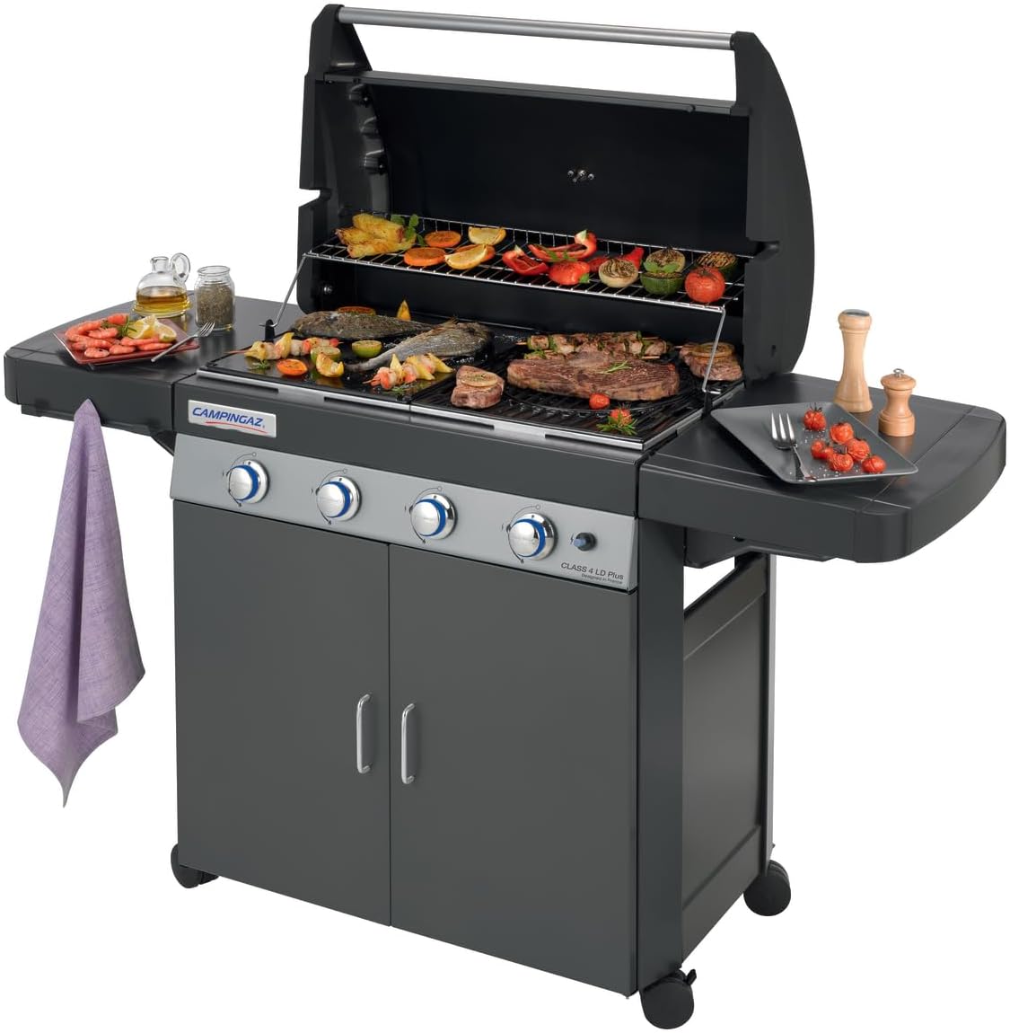 CAMPINGAZ, Barbecue au propane, Barbecue à gaz Class 4 LD Plus, Noir/Argent