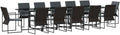 Ensemble de Salle à Manger pour Jardin 13 pcs Noir Acier, Jardin et terrasse – vidaXL, Collection Moderne de mobilier d'extérieur, siège rembourré