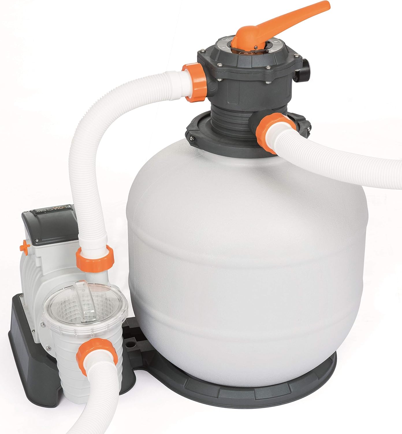 Bestway, Pompe, Flowclear Filtre à Sable avec ChemConnect, Gris/Orange/Blanc/Noir