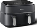 Friteuse sans huile, Airfryer NA351/00 – PHILIPS, Noir, Double cuve 9L, 8 programmes de cuisson, 2750W