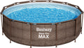 Steel Pro Max Frame Kit Piscine avec Pompe à Filtre Ø 366 x 100 cm – Bestway, Chocolat/Bleu, Aspect rotin, Chocolat, Ronde