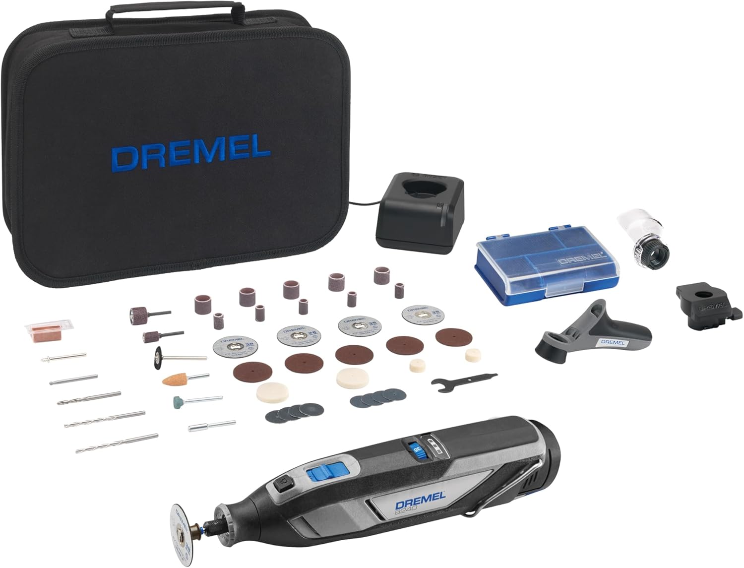Dremel 8240 Outil rotatif sans fil, vitesse variable 5.000-35.000 tr/min et charge rapide, batterie Lithium-Ion 12V 2Ah