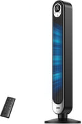 DREO Ventilateur Colonne Silencieux, Ventilateurs Tour de 106cm avec Télécommande, Oscillant à 90° pour Grande Chambre, Noir/Bleu, 9 Vitesses