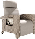 Bain de soleil, Dossier Réglable, au Jardin – ONKBOITE, Marron/Beige, Adaptée à l'intérieur, Coussin épais, au Balcon, à la Cour