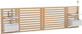 Lit, Tête de lit Suspendue en Lattes AVA 240 cm avec chevets + tiroir façon Bois Clair et Blanc, Bois Clair/Blanc – IDMarket