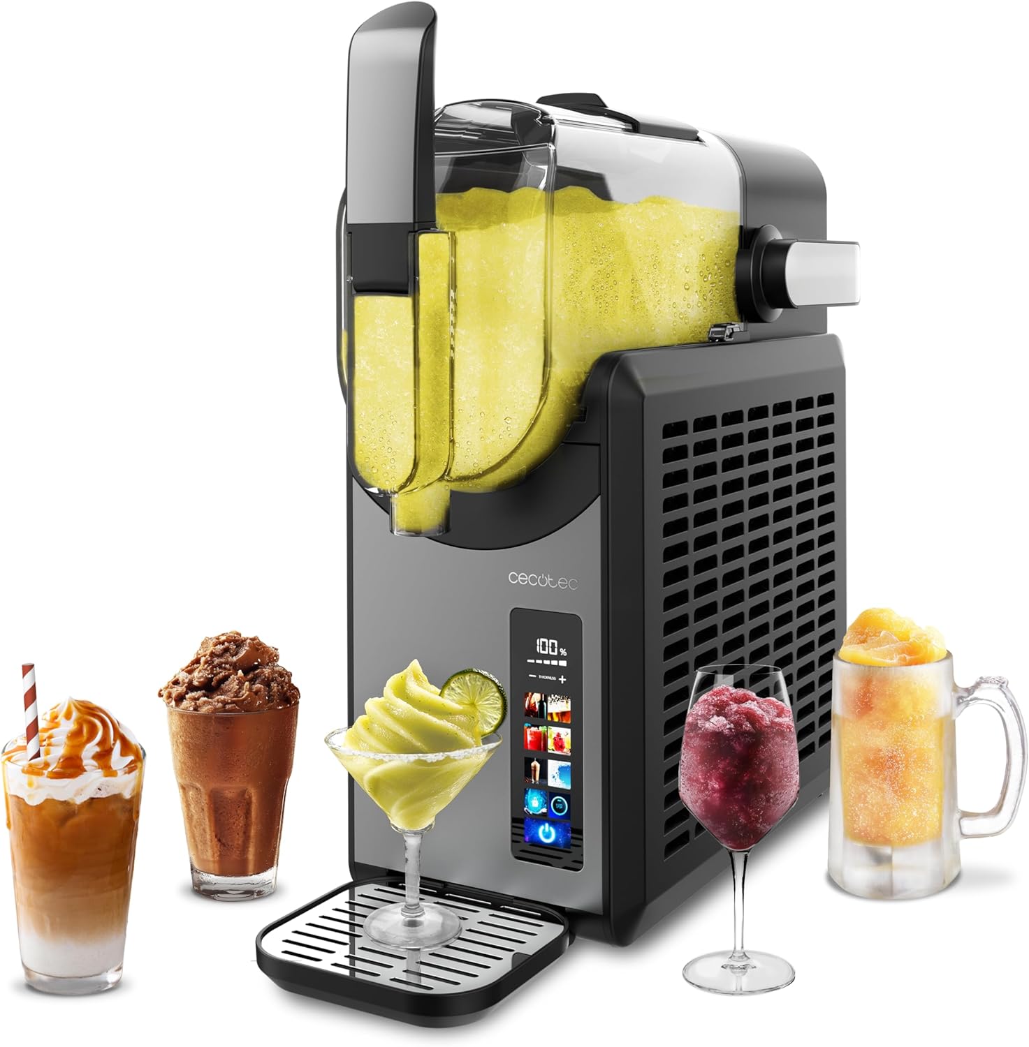 Cecotec Machine à Granités 2, 6 L Twist&Ice 2600, 6 Modes., Gris/Noir, Boissons prêtes en 15-60 min, Contrôle Tactile, Design ergonomique