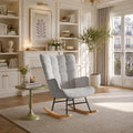 Fauteuil à Bascule Rembourré en Tissu Teddy, Fauteuil de Salon avec Assise Rembourrée, Gris – LONELYO, Dossier Carré avec Accoudoirs Confortables