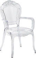 Chaise, Set 2 Chaises Transparentes en Plastique avec Accoudoirs Design Rétro et Glamour Tendance, Transparent – Beliani