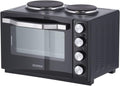 Severin, Mini-Four à chaleur tournante 30 L avec tournebroche et plaques de cuisson, Four posable 2 500 W design élégant, TO 2065, Noir/Inox