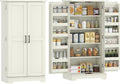 Buffet Cuisine, 5 Niveaux, Grain de Bois, avec Portes et étagères réglables, Armoire de Cuisine – HOMCOM, 60 x 40 x 120 cm