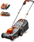 Fuxtec FX-E1RM20-ECO-SET Tondeuse à Gazon sans Fil 20 V FX-E1RM20-ECO-SET, Largeur de Coupe 30 cm, Batterie 4Ah + Chargeur, bac 30L