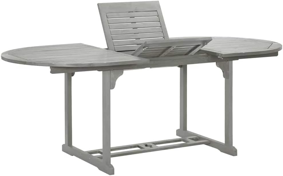 Table à manger, Table de Jardin Table de Salle à Manger Dîner Patio Terrasse Extérieur Cuisine Extensible, Gris – vidaXL
