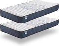 Pack 2 Matelas 80x200 cm, 7 Zones, Blanc/Bleu – NATURALEX, Soutien Mousse à mémoire de Forme, Accueil Blue Latex, Respirant