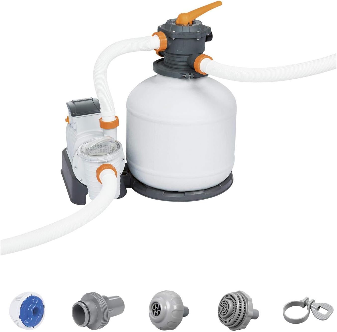 Pompe de filtre à sable Flowclear 11355 L h – Bestway, Blanc/Gris/Orange
