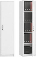 Armoire de Bureau avec Serrure, 180 x 44, 5 x 35 cm, Meuble de Rangement avec 1 Porte et 5 Compartiments, Armoire Universelle pour Bureau et Maison