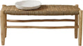 Banc marocain doum tressage Central Bois Naturel 100 x 35 x 35 cm, Beige – Home Maison