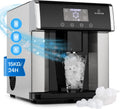 KLARSTEIN Eiszeit Machine à Glaçons Argent, réservoir 3 L, Inox, Argent/Noir, 15 kg/24 h, glaçons en 12 min, ~12 glaçons/cycle en 3 tailles