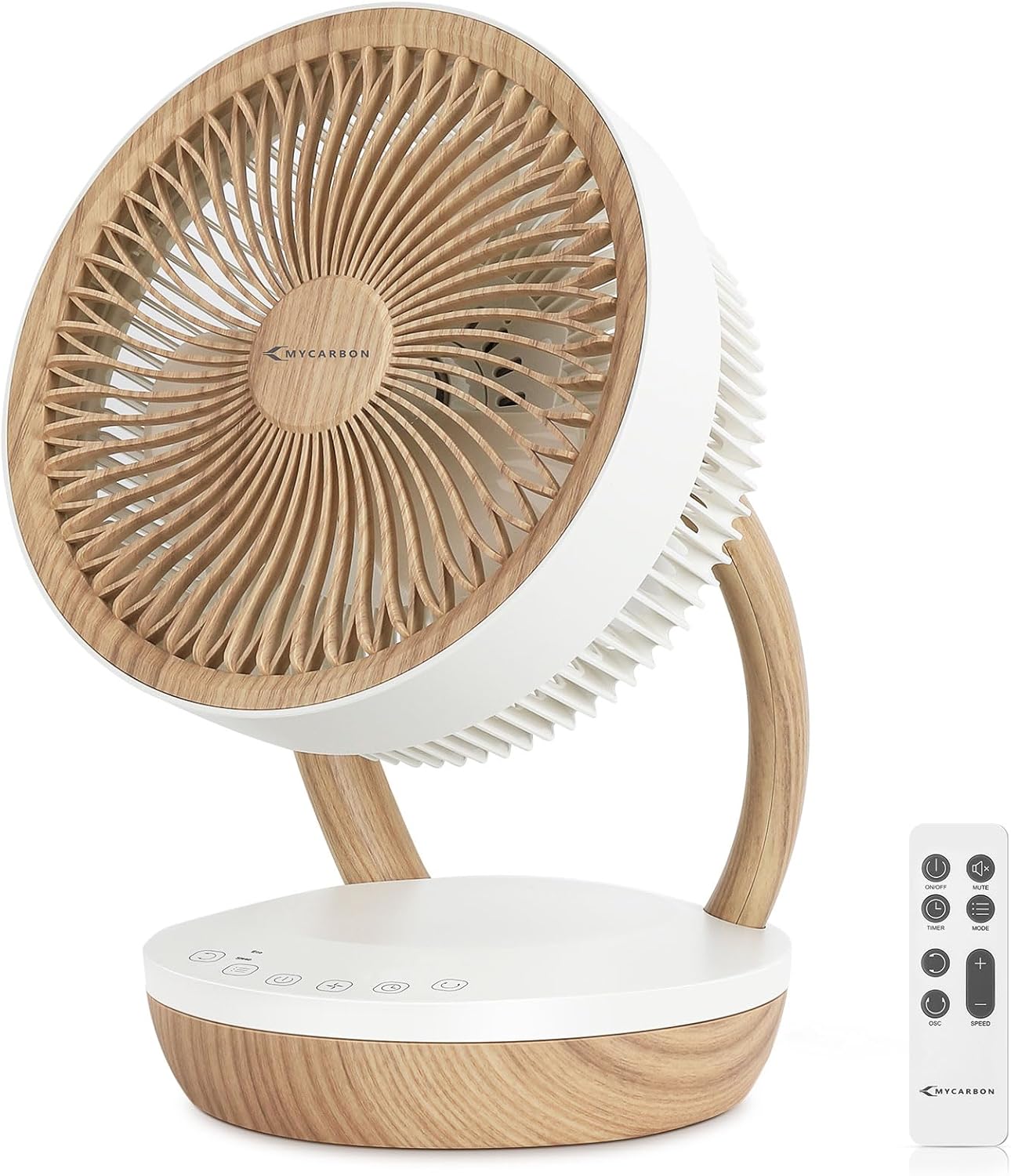 Ventilateur de table, FS05-DC, Blanc/Bois – MYCARBON