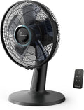 Rowenta VU2750F0 Turbo Silence Extreme+ Ventilateur de table, 32 dB(A), télécommande, Noir, 5 vitesses & 2 modes automatiques, oscillation 120°