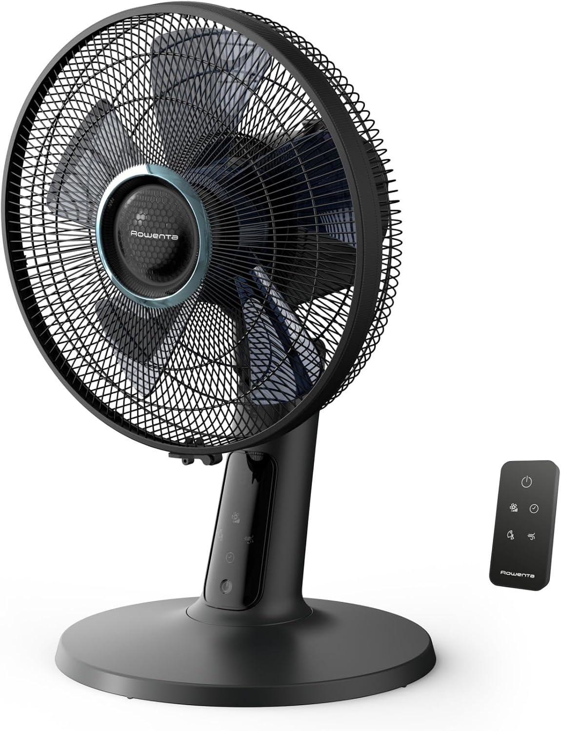 Rowenta VU2750F0 Turbo Silence Extreme+ Ventilateur de table, 32 dB(A), télécommande, Noir, 5 vitesses & 2 modes automatiques, oscillation 120°