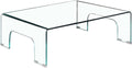 Table Basse Carrée 90 x 90 cm en Verre Trempé avec Pieds Arqués en Verre Trempé, Transparent – Meubletmoi, Ice