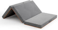 Matelas d'invité Pliable en 3 Parties en Mousse Gel pour Voyage, Camping, Gris/Orange – Vesgantti, Sol, lit d'invité