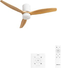 CREATE Ventilateur de plafond, Ø132 cm, lumière LED 3 températures, Carcasse en plâtre personnalisable, fonction été-hiver