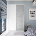 Armoire, Hauteur 200 x Longueur 120 cm x Profondeur 50 cm, Blanc/Gris – PEGANE
