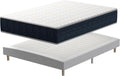 Matelas en Mousse 140x190x32 cm+Sommier tapissier volige, 9 Pieds Inclus, Blanc/Noir – TEENO, Mémoire Ensemble Composè