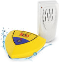 Alarme de piscine, Détecteur de mouvement flottant avec sirène 95dB, pour toutes piscines – Elektrobock, Jaune/Blanc, l'eau bouge