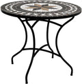 Table de Repas Ronde Mosaïque Kipos 90cm Noir, Atmosphera Créateur d'intérieur