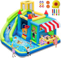 FBSPORT, Châteaux gonflable, château Gonflable Enfant avec souffleur Aire de Jeux Gonflable Adulte Grand château, Jaune/Vert/Bleu/Rouge