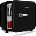 KLARSTEIN Audrey Evo 43L Mini Frigo, Silencieux 40 dB, Thermostat Réglable, Petit Frigo de Chambre, Noir, Design Rétro, Bureau