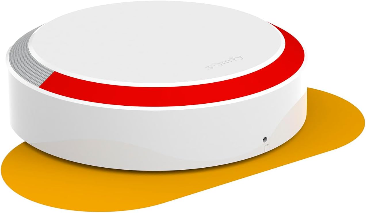 Système sécurité pour la maison, 112dB & Flash Lumineux – somfy, Blanc/Rouge, Sirène Extérieure Somfy Protect, Fabriqué en France