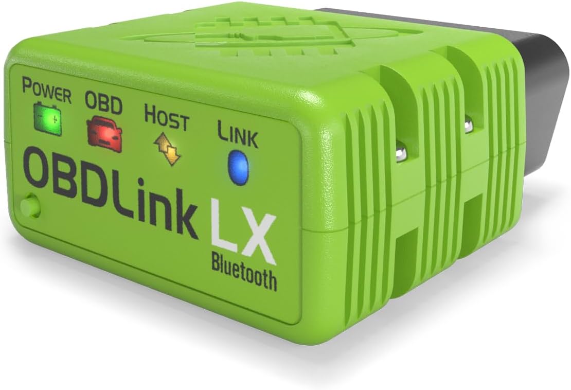 OBDLink OBD2 LX Adaptateur OBD2 Bluetooth 3.0 pour Android, Vert/Noir, Compatible Motoscan, Torque, Hybrid Assistant
